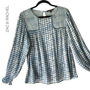 ZAC & RACHEL | NWOT LONG SLEEVE RUFFLE CUFF TOP INSET TRIM DETAIL | MEDIUM